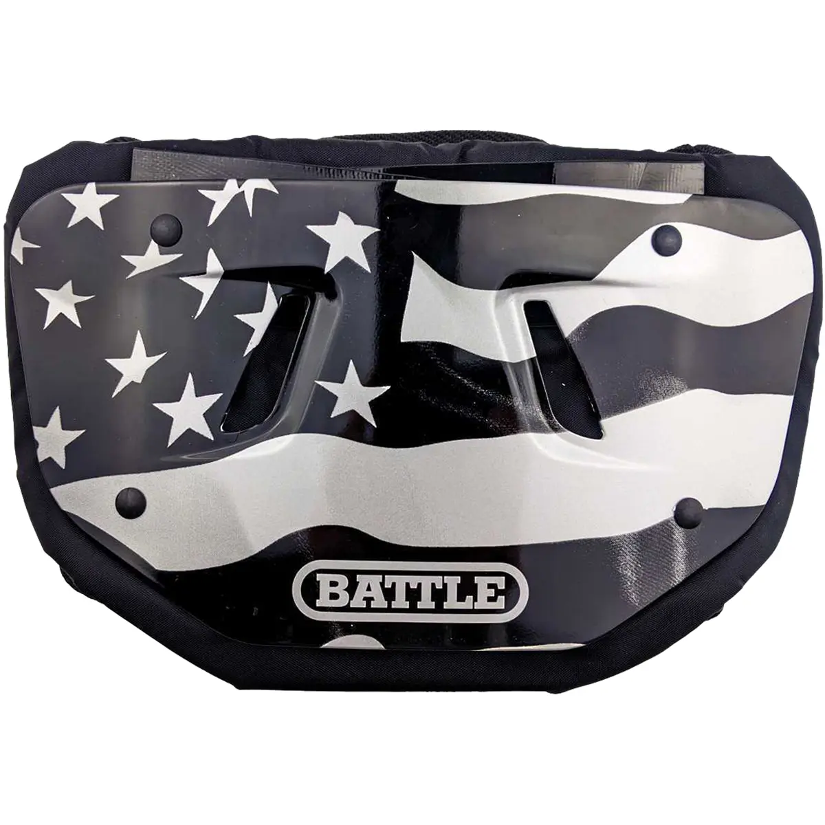 Battle Sports American Flag 2.0 Chrome Football Back Plate - Black/White, Football Equipment for All Ages, Foam-Padded for Impact Absorption, Suitable for Adults