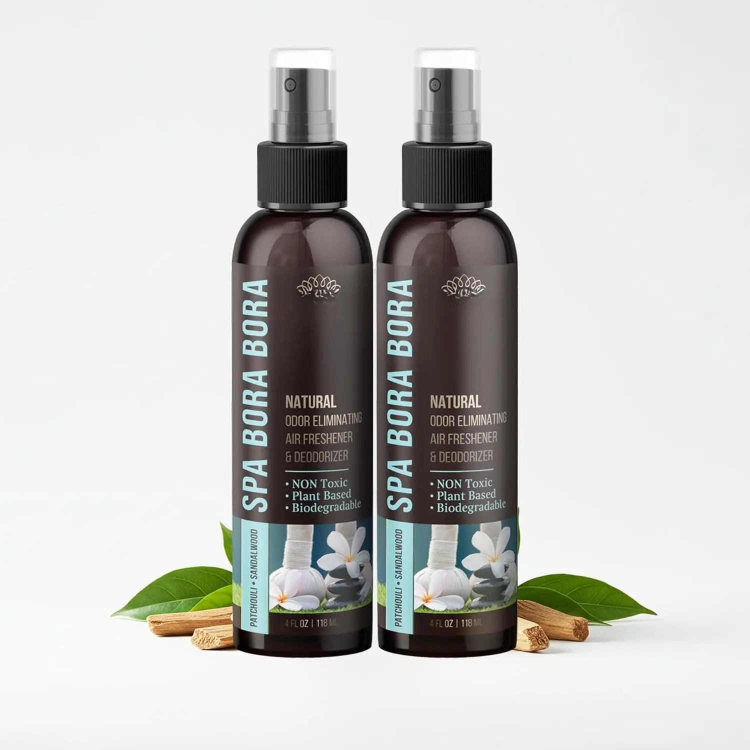 Odor Eliminator,  Sandalwood & Patchouli Air Freshener Spray for , Room, Closet & Couch Deodorizer, Long Lasting Bathroom & Toilet Freshener, Safe for  & Pets,2PK, 4 oz each