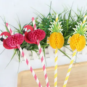 10/20/30/50pcs Disposable Biodegradable Paper Straws, Food Grade Party Decorations, Dessert Juice Drink Creative Shapes