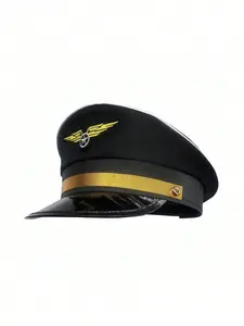 Flight Attendant Hat, Air Force Pilot Cap, Role Play Stewardess Costume Hat, Festival Party Accessory, 1pc
