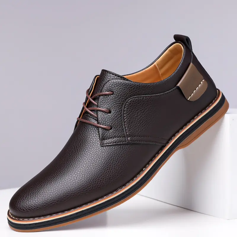 Men's Fashion Gentleman Casual Business Style Shoes, Low Top Slip‑On Design, Classic Versatile Daily Commute Office Shoes