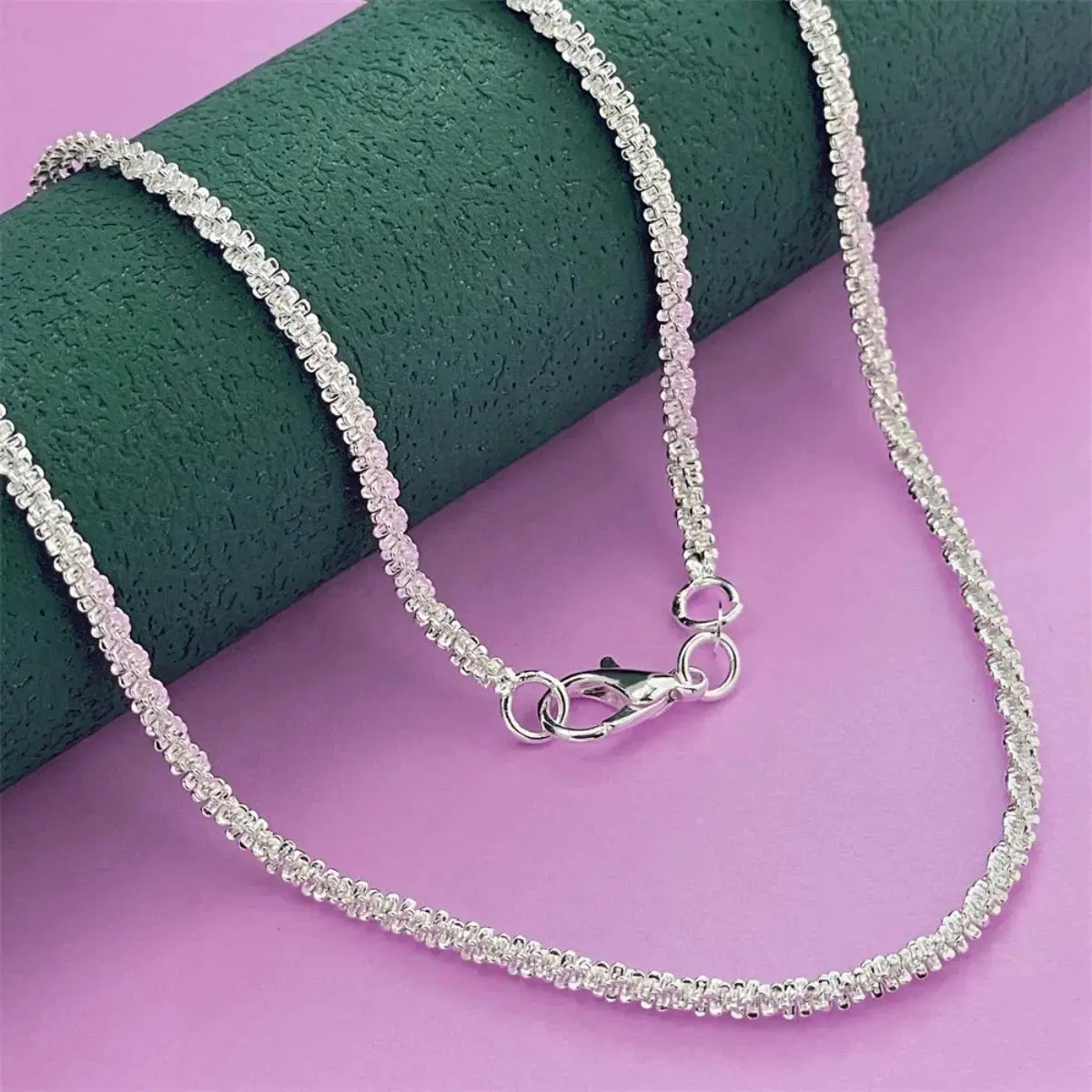 925 Sterling Silver Chain Choker Necklace for Women, 2mm Shimmer String Design, Durable & Adjustable 16-30 Inches, Stylish Accessory Gift, Chain Choker Necklaces, Shimmer Chain Necklace
