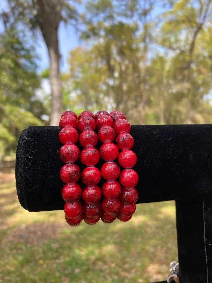 Strawberry Cake Beaded Bracelet 1pc Red Beads Bracelet as shown in the Image