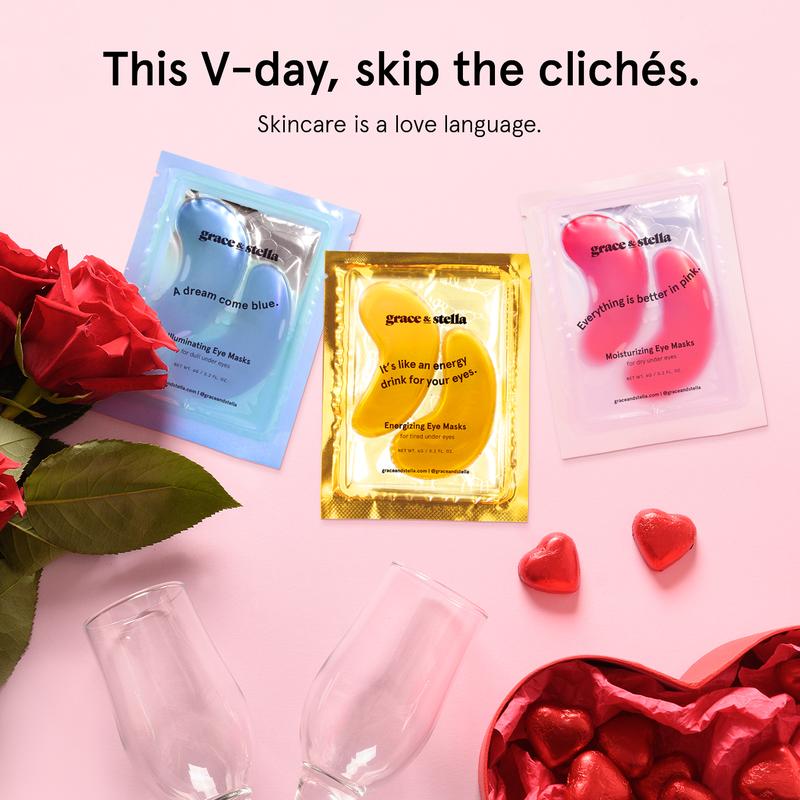 under eye masks for puffy eyes, dark circles by grace & stella - valentine's day gifts for women - galentines gift ideas