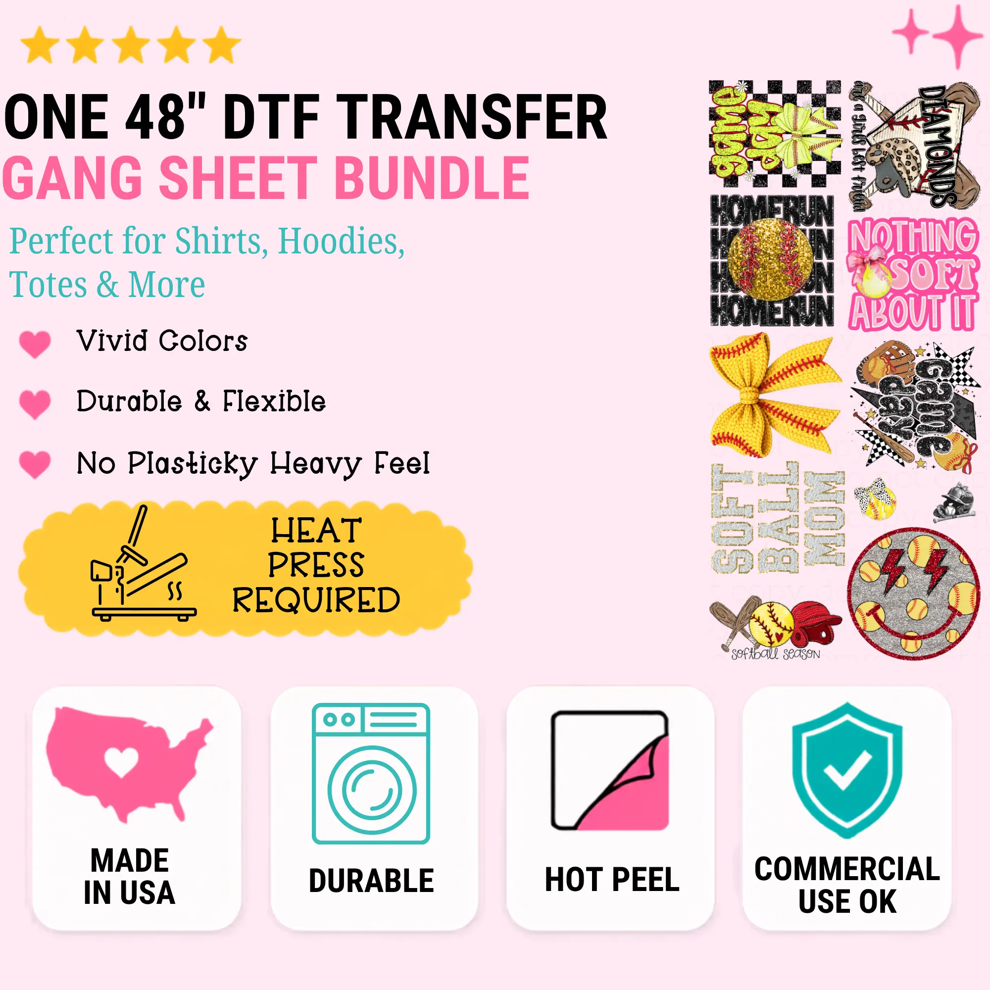 SOFTBALL - GANG SHEET BUNDLE