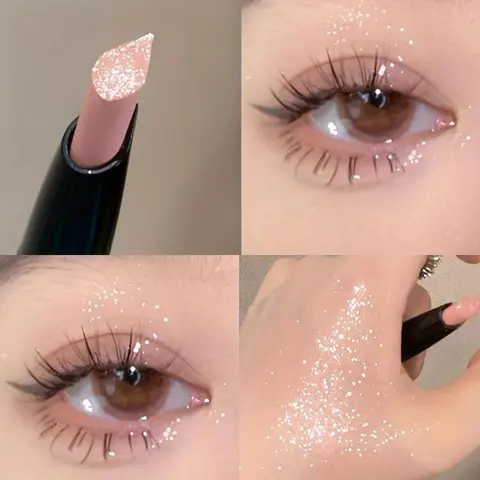 Herorange Shimmer Highlighting Pen, Multi-Use Sparkling Eyeshadow & Eyeliner Stick, 6-Color Options for Radiant Eye Makeup, Glitter Eyeshadow Stick, Eyeshadow And Highlighter, Glowing Makeup