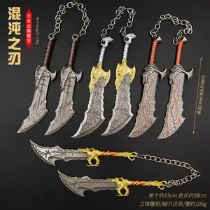 God of War 5 Game Merchandise Kratos Chaos Blade Set Metal Model Alloy Figurine Toy 13CM Action Figure mini trinkets