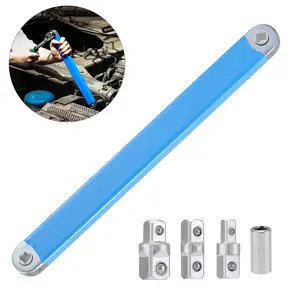 Dazone 15 inch Offset Extension Wrench Ratchet Spanner with 1/2" 1/4" & 3/8" Square Drive Adapters for Automotive Repair Tools