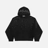 Aelfric Eden Rhinestone Cotton Pullover Hoodie - 2000s Vintage Washed, Unisex Loose Fit, Long Sleeve, Black, With Pockets, Fall Fashion, Casual Menswear, 2000s Tops, Unique Gifts For Man, Men's Gift Ideas