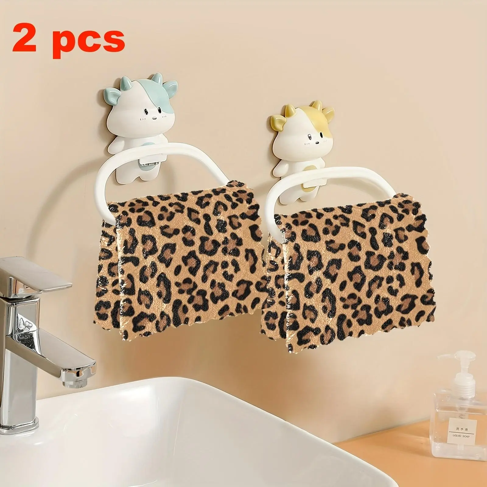 8-Pack Kitchen Dish Towels with Leopard Animal Pattern Reusable Cleaning Cloth Microfiber Scouring Pad Highly Absorbent Easy to Clean Thick Soft Coral Fleece Multifunctional Travel Square Towel Suitable for Home and Restaurant Decor