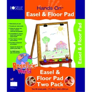 212 MAIN Roselle Plain Sheet Easel & Floor Pad - 17x20 in, 50 Sheets, Pack of 2, Ideal for Coloring Supplies & Markers