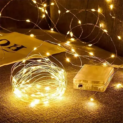 Mini Battery-Powered LED String Lights, Star Firefly Lights for DIY Wreaths, Indoor Outdoor Christmas Decorations, Warm Led Lighting, Led Lighted