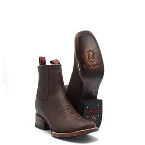 2362402 - Women's Vaquero Signature Rodeo Square Ankle Boots Grasso Cafe