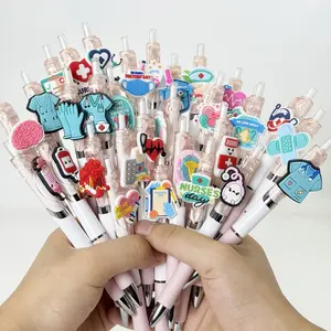 Cute Kawaii Nurse Pen Set, 15/25pcs Retractable Ballpoint Pens, Ideal Gift for Nurses & Healthcare Professionals