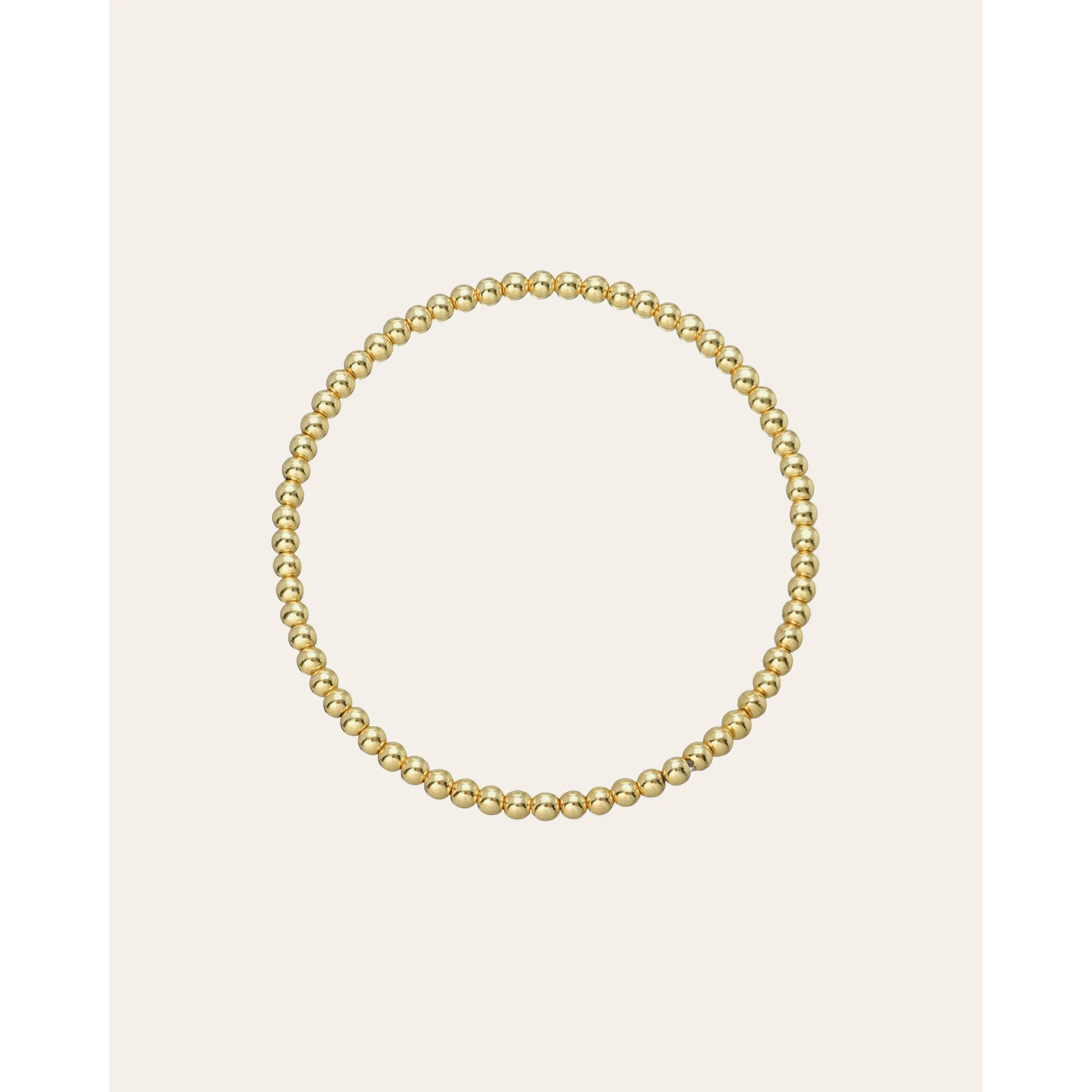 3mm Gold Bead Bracelet