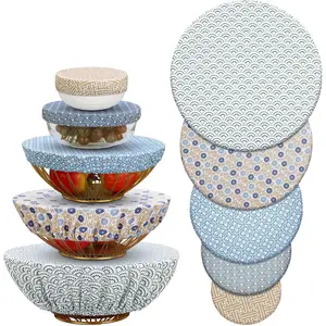 10-Pack  Fabric Bowl Covers - Stretch Elastic  Storage Covers for Bread Rising, Fruits, Leftover (Pastel)
