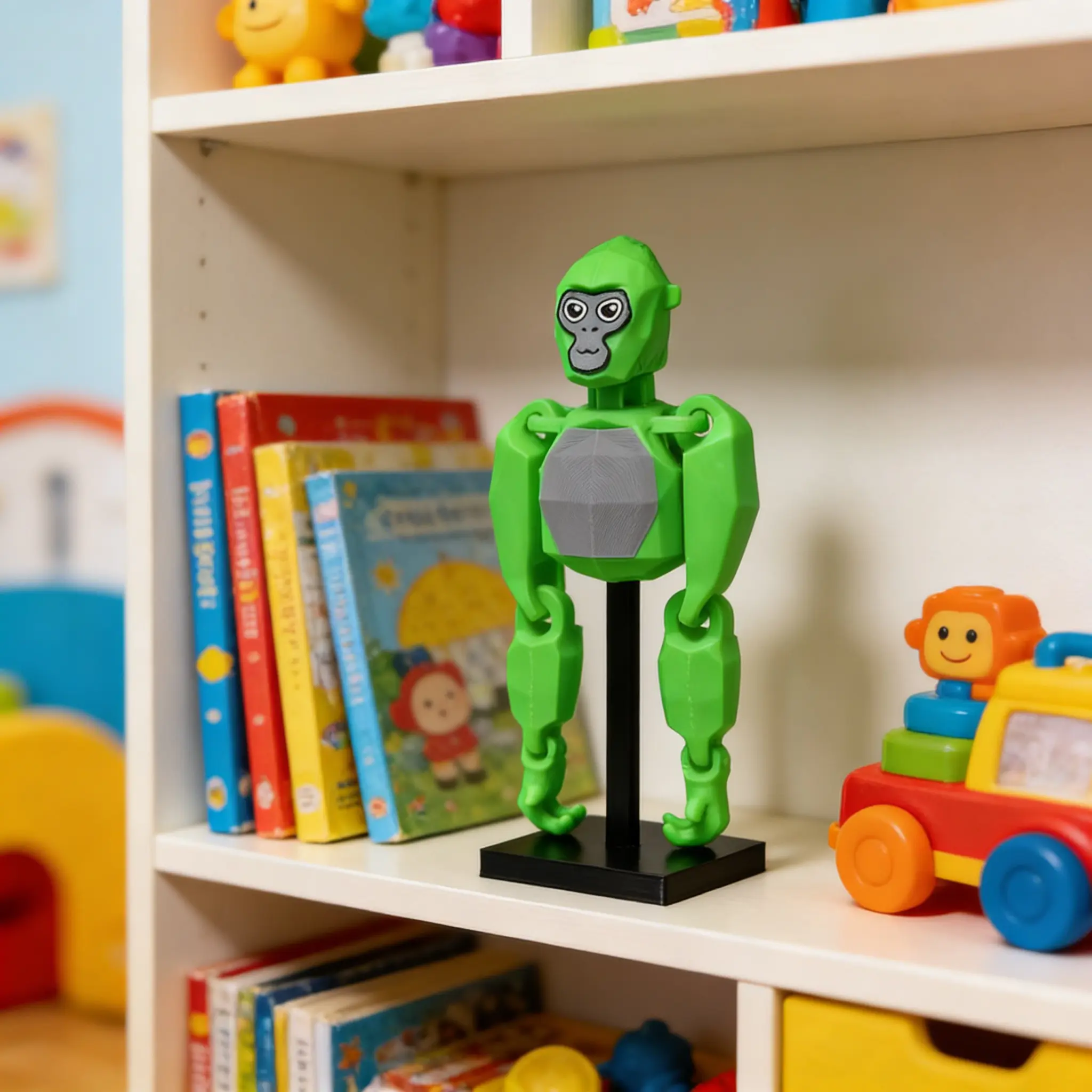 Gorilla Tag Flexible Toy 3D Printed Swinging Figurine with Stand, Articulated Fidget Figurines, Articulating Animal Figurines, Best Stress Relief Gift, Perfect for Holidays, Plastic Figurines