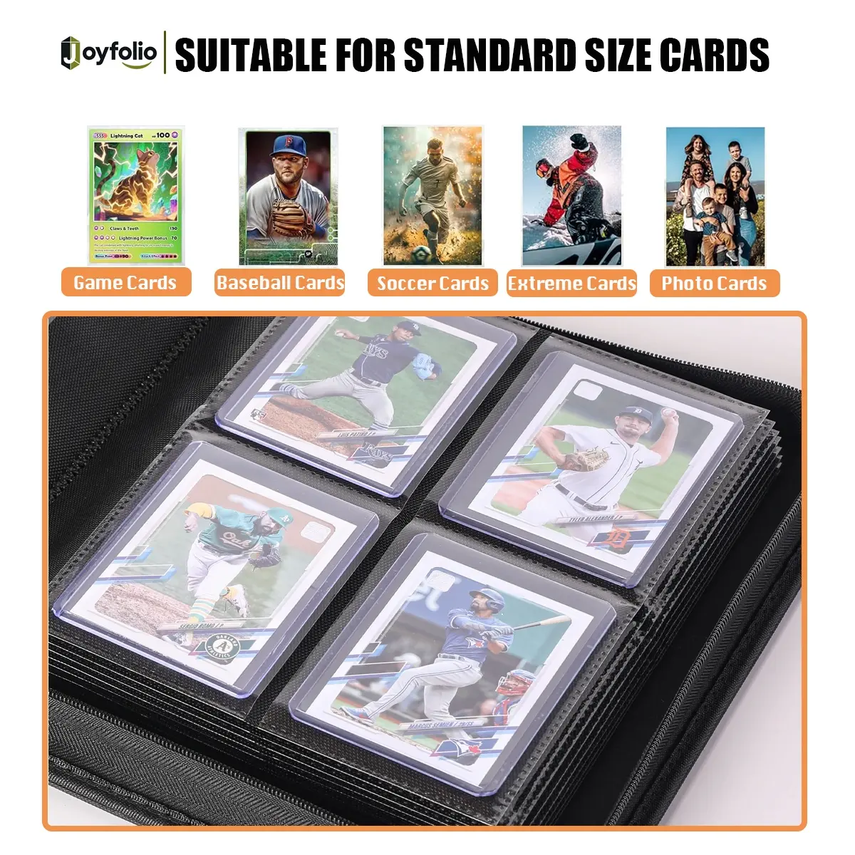 Trading Card Binder 4 Pockets, 16 Pages Holds 128 Cards, Side Loading Card Book, Soccer Basketball Sports Hockey Card Collector - TikTok Shop Trading Card Binder 4 Pockets, 16 Pages Holds 128 Cards, Side Loading Card Book, Soccer Basketball Sports Hockey Card Collector - TikTok Shop