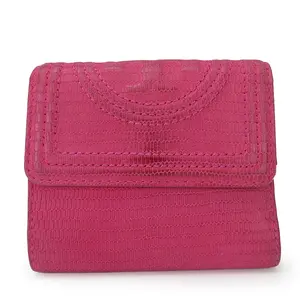 Pre-owned Tory Burch Others Small Leather Goods Embossed Leather Tri fold Wallet