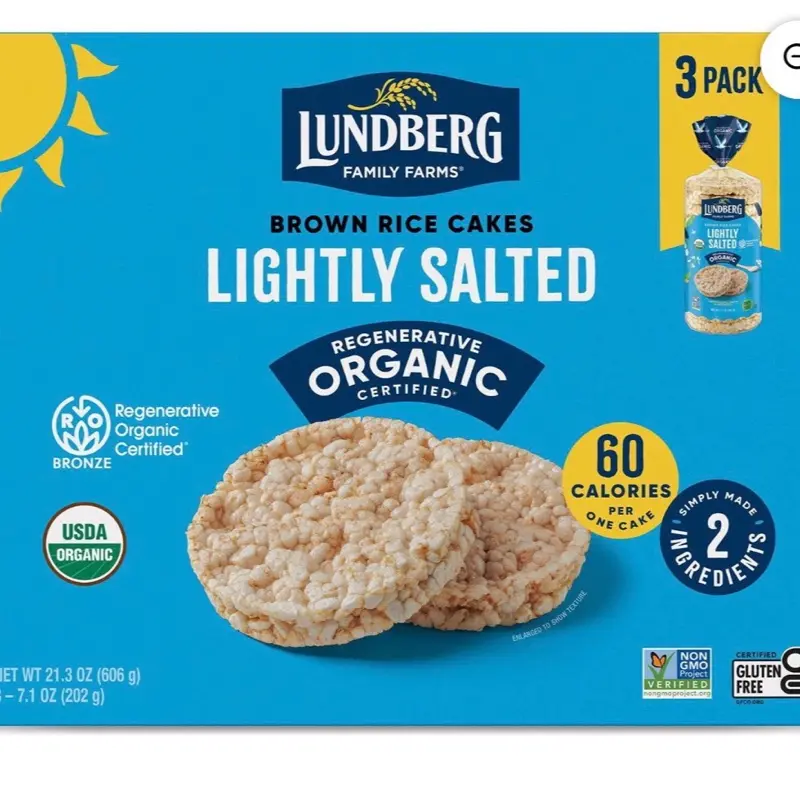 Organic Lightly Salted Rice Cakes - 7.1 oz Per Pack, 3-Pack Bundle