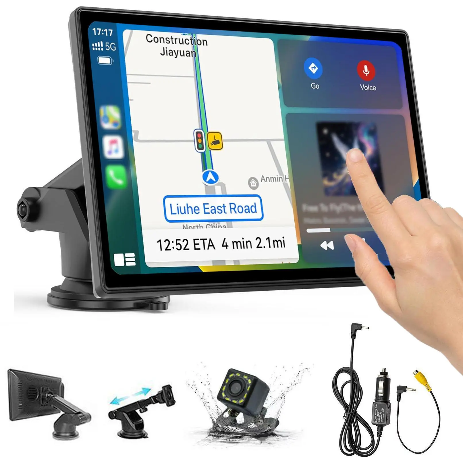2026 Upgraded Wireless Carplay Touchscreen - 7in Car Screen Carplay for Cars, Backup Camera, Music, Mirror Link, Navigation, Equipped with AUX Cable