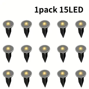 Solar pathway light – 15 LEDs, 15. Feet, outdoor garden lights for pathways, courtyards, and lawns — warm white