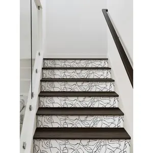 Entangled Lines Abstract Peel and Stick Stair Riser Strips