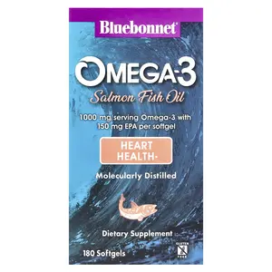 Bluebonnet Nutrition Omega-3 Salmon Fish Oil, 1,000 mg, 180 Softgels