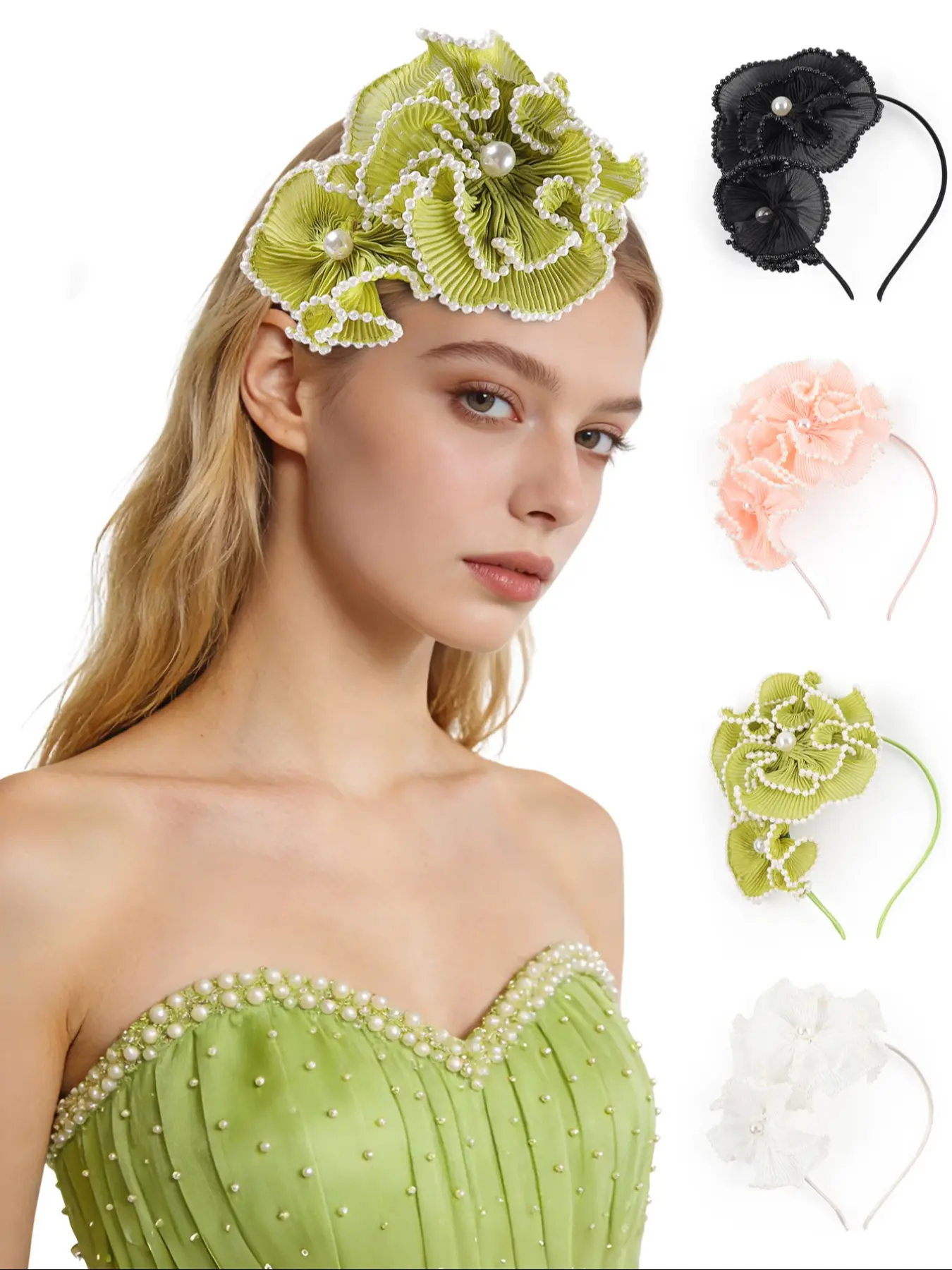 Flower Fascinators Headband Flowercrown Women's Tea Party Hat for Kentucky Derby Cocktail Wedding Fancy Dress Party for Evening Wear and Special Occasion Vintage Looks Sweet and Cute Women's Hair Accessories
