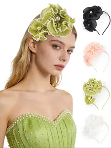 Flower Fascinators Headband Flowercrown Women's Tea Party Hat for Kentucky Derby Cocktail Wedding Fancy Dress Party for Evening Wear and Special Occasion Vintage Looks Sweet and Cute Women's Hair Accessories