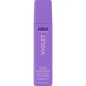 MineTan Violet Self Tan Foam | Color Correcting Violet Base for No Orange Tones, Super Rich Brown Finish, 1 Hr Express Face & Body Fake Tanner, Lightweight, Moisturizing Fake Tanner, Lightweight Mousse, All Skintones, Australian Brand