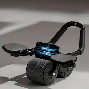 [Automatic Abdominal Roller] 1pc Automatic Rebound Abdominal Roller | with Elbow Pads, for Fitness, Abdominal Muscle Exercise, Core Strength Training - Randomly send 1 knee pad in 2 colors!