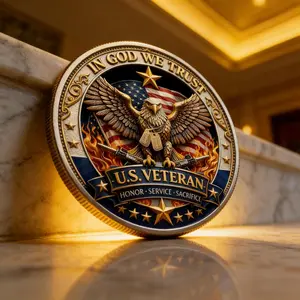 250th Anniversary Independence Coin USA, Eagle Design Metal Collectible Token, Vintage Patriotic Souvenir Gift for Coin Collectors, History Lovers