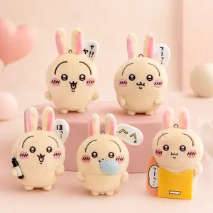 Chiikawa Usagi Scissors Pizza Plush Keychain – Japanese Prize Series Collectible Charm