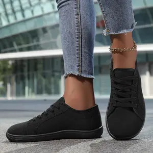 Women's Canvas Lace-Up Casual Sneakers - Timeless Design with Breathable Fabric, Comfortable Fit, and Versatile Style for Effortless Everyday Fashion Statement
