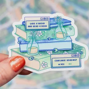 Stacked Books Sticker