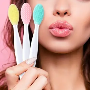 1Pc Face Silicone Brush Cleaning Tool Double Sided Brush Nose Cleaning Blackhead Remover Makeup Brush 3 Colors Available