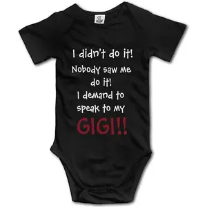 I Demand to Speak to My Gigi Baby Bodysuit Girl Boy Infant Toddler Short Sleeve Onesie