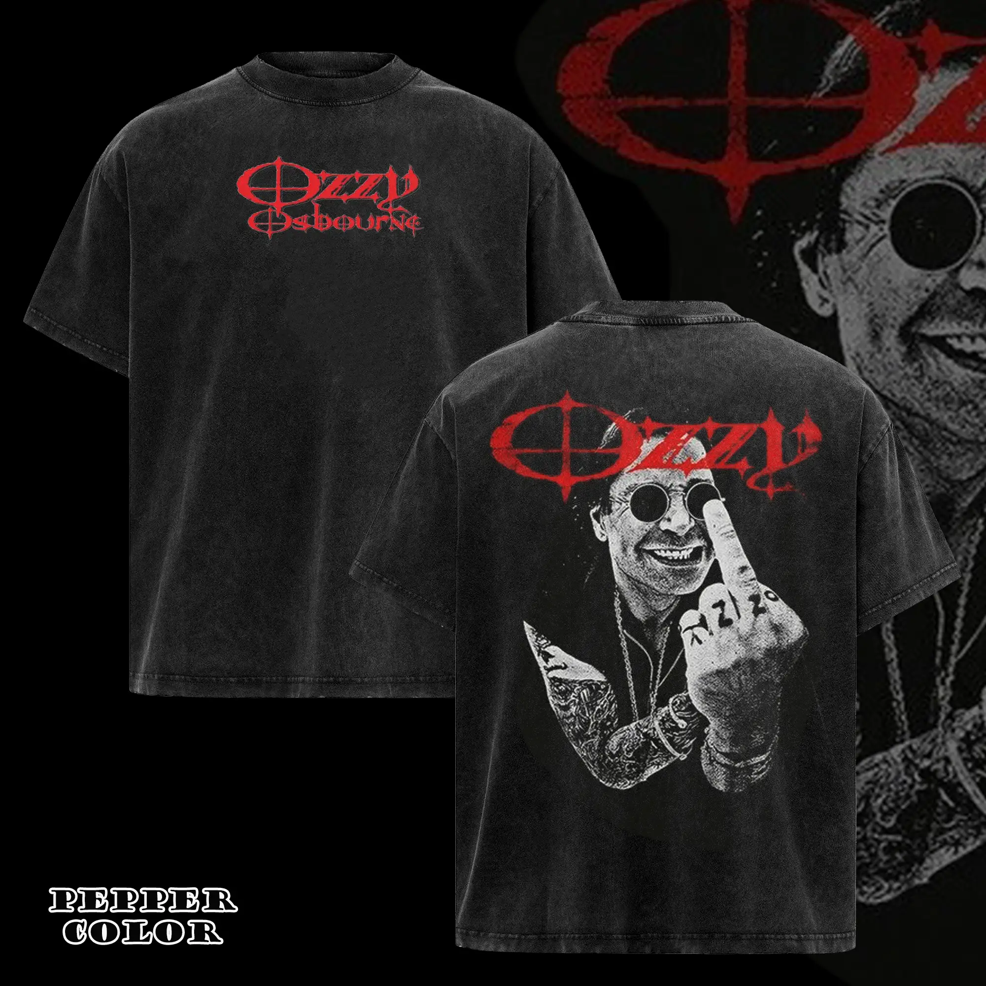 Vintage Ozzy OsBourne Middle Finger T-Shirt 2 Sided , Ozzy OsBourne tshirt ,Music Graphic Tee, Rock Band Shirt, Retro Music Tee, Rock Music Lover Shir