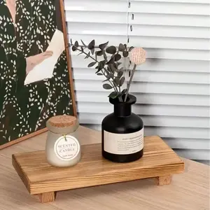 Small Wooden Pallet Base Stand Rustic Bathroom Decor Decorative Wooden Step Stand Kitchen Soap Dish Holder Suitable for Vanity, Countertop, Sink Bathroom Organizer