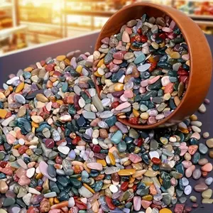 60g vivid and colorful agate crystal-naturally polished stone, used for ground tanks, aquariums, flower pots, etc | Ideal substrate and aquarium decoration for toads and reptiles | Vivid stone decoration | Smooth surface.