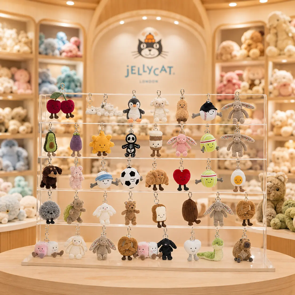 Jellycat Collectible Mini Plush Keychain – Cute Bag Charm for Purse, Handbag, Backpack & Keys - Ships from USA, Gift Bag Included