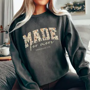 Cotton Made For More Ephesian 2:10 Bible Verse Sweatshirt, Cute Boho Christian Graphic Jesus Sweatshirt, womens jesus Lover Religious Clothing, Jesus Apparel, Men's Oversized clothing, Unisex Casual Pray Gift hoodie