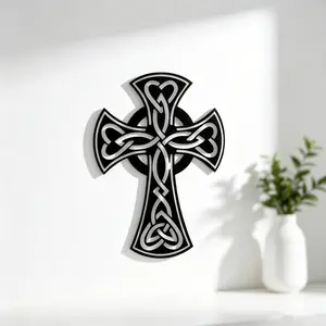 1 Celtic Cross Metal Wall Decor Heavy Iron Celtic Cross Symbol, suitable for indoor/outdoor, Irish Scottish traditional decoration, Christian church home gift - Christmas decoration for Christmas, Easter, Halloween