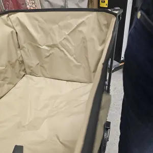 Large Capacity Folding Double Decker Wagon with Brakes, 440 lbs Wagons Carts Foldable Wagon Cart with Flexible Handle, All-Terrain Big Wheels for Grocery Sports Garden Camping