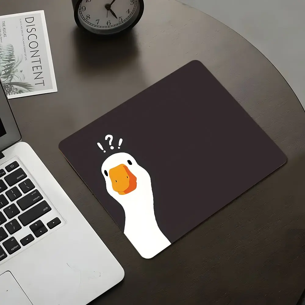 Funny duck office square mouse pad, Non slip mousepad, Desktop Accessories, rubber non-slip edge waterproof protection pad, suitable for office, home office and school