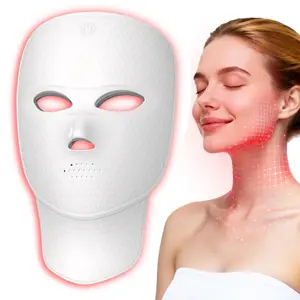 2027 New Face & Neck Light Therapy Mask, Red Light Mask, Nir LED with 7 Color Options, Rechargeable Ergonomic Design, Facial Care, Skin Repair, Facial Treatment, Perfect Holiday Gift