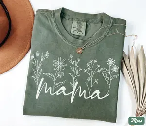 Wildflowers Mama Shirt Comfort Colors Floral Botanical Tee, Perfect Mother's Day Gift for New Moms and Women