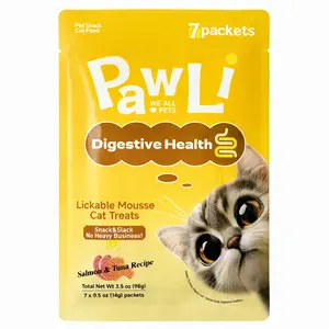 PAWLI Digestive Health Lickable Cat Treats  – 0.5 oz, 7 Tubes