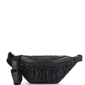 Pre-owned Louis Vuitton material Belt Bags Discovery Bumbag Limited Edition Snow Capsule Embroidered Monogram Nylon by Rebag